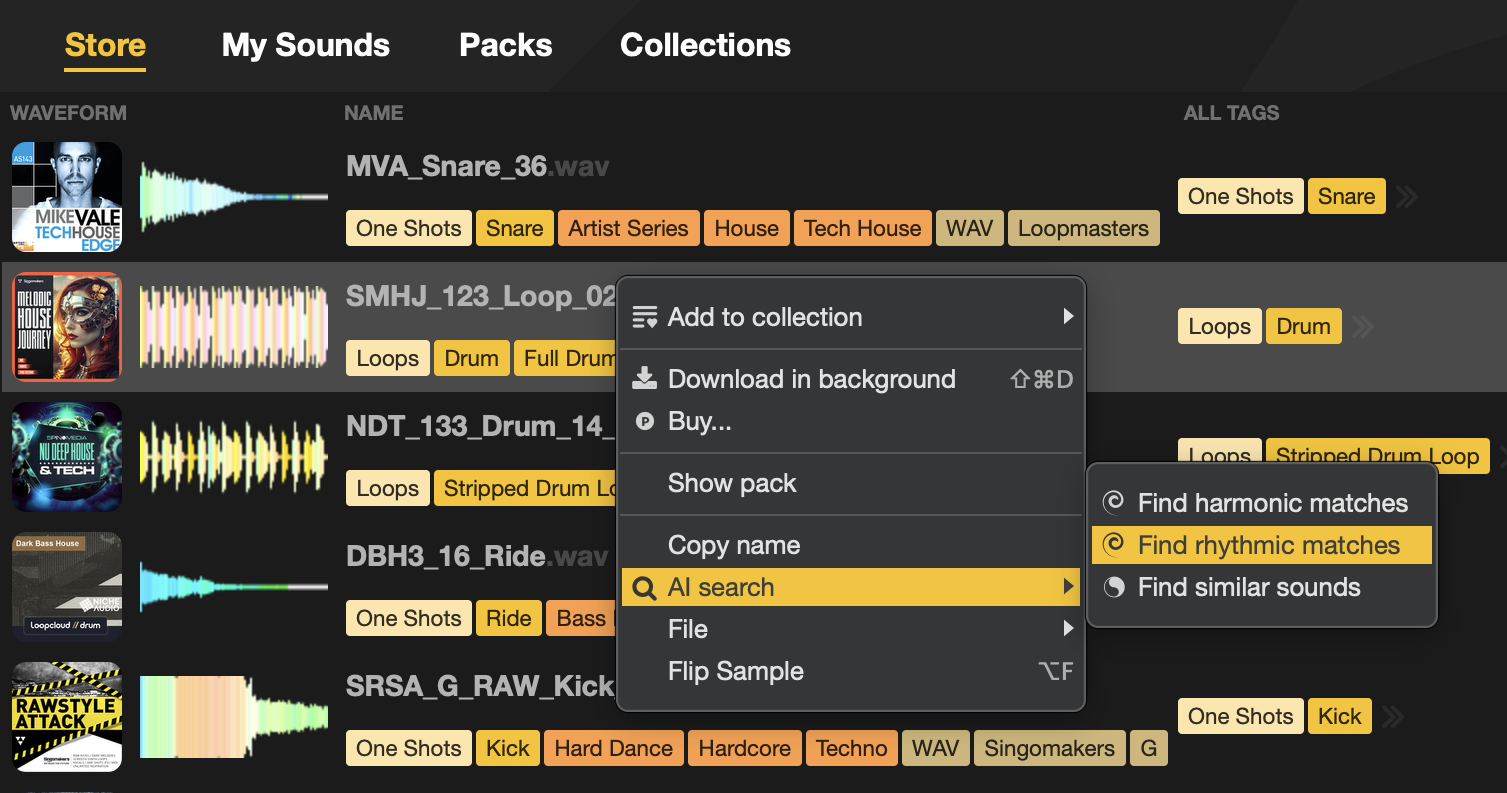 01 - How do I use Rhythmic Matching in Loopcloud?.png